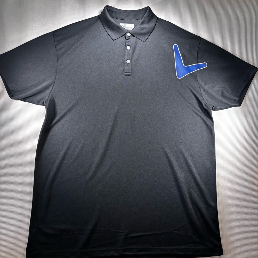 Callaway Black Polo with Blue Large V Logo, Golf